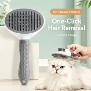 Self Cleaning Pet Grooming Brush – Slicker Brush for Dogs & Cats Hair Removal