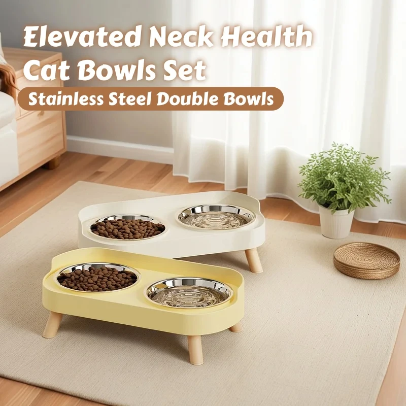 Elevated Dog & Cat Feeder with Dual Stainless Steel Bowls - Image 3
