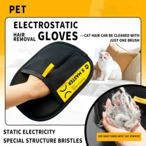 Pet Hair Remover Grooming Glove – Reusable Electrostatic Deshedding Glove
