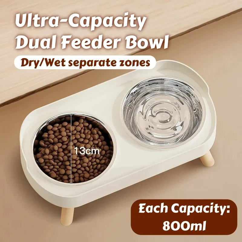 Elevated Dog & Cat Feeder with Dual Stainless Steel Bowls - Image 2