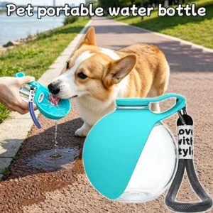 Portable Dog Water Bottle with Collapsible Silicone Travel Cup – 285ml