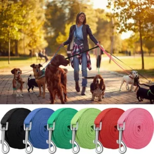 Long Dog Training Leash – Adjustable Nylon Recall Lead (1.5M–30M)