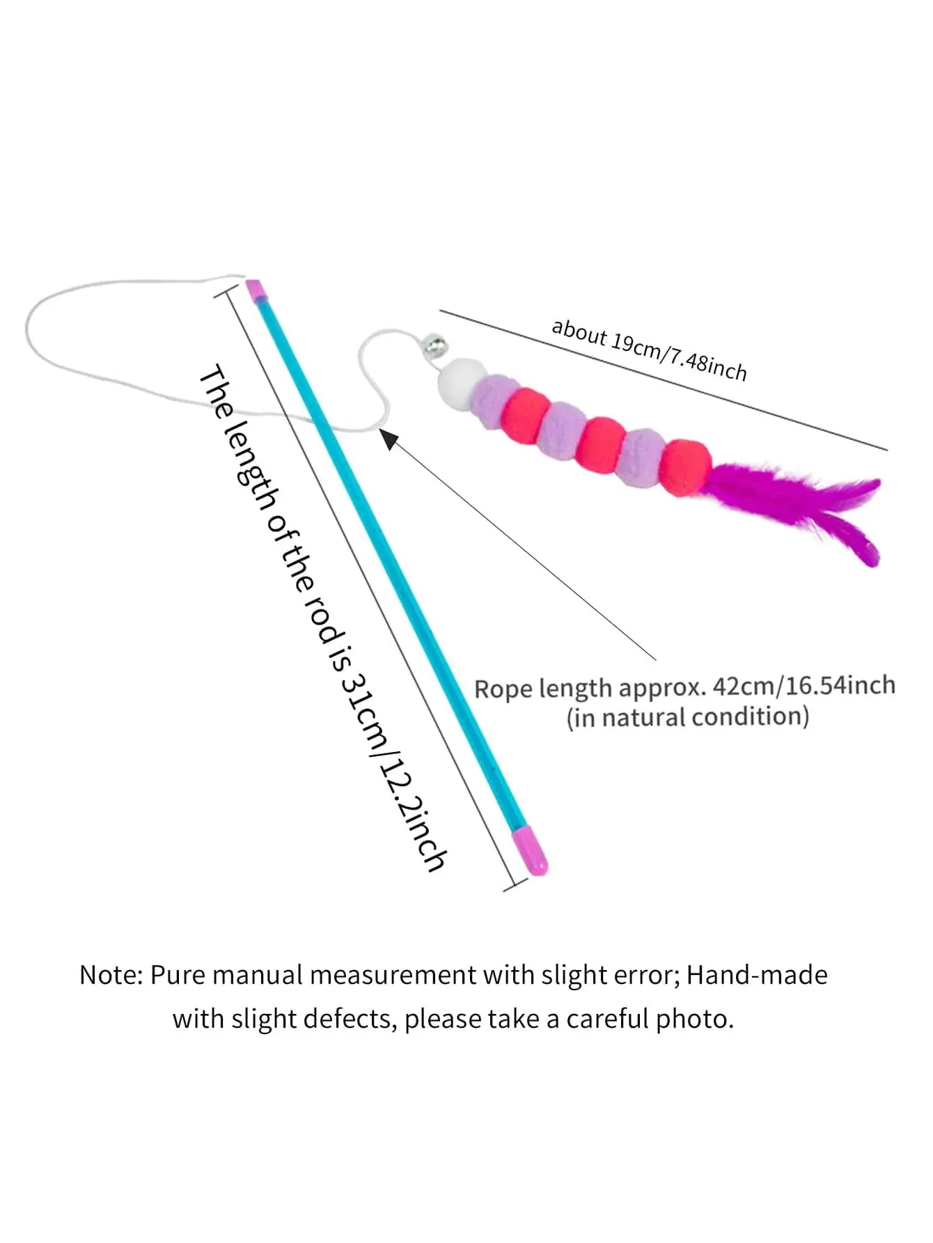 Interactive Cat Wand Toy – Faux Fur Bug Teaser Stick - Image 4