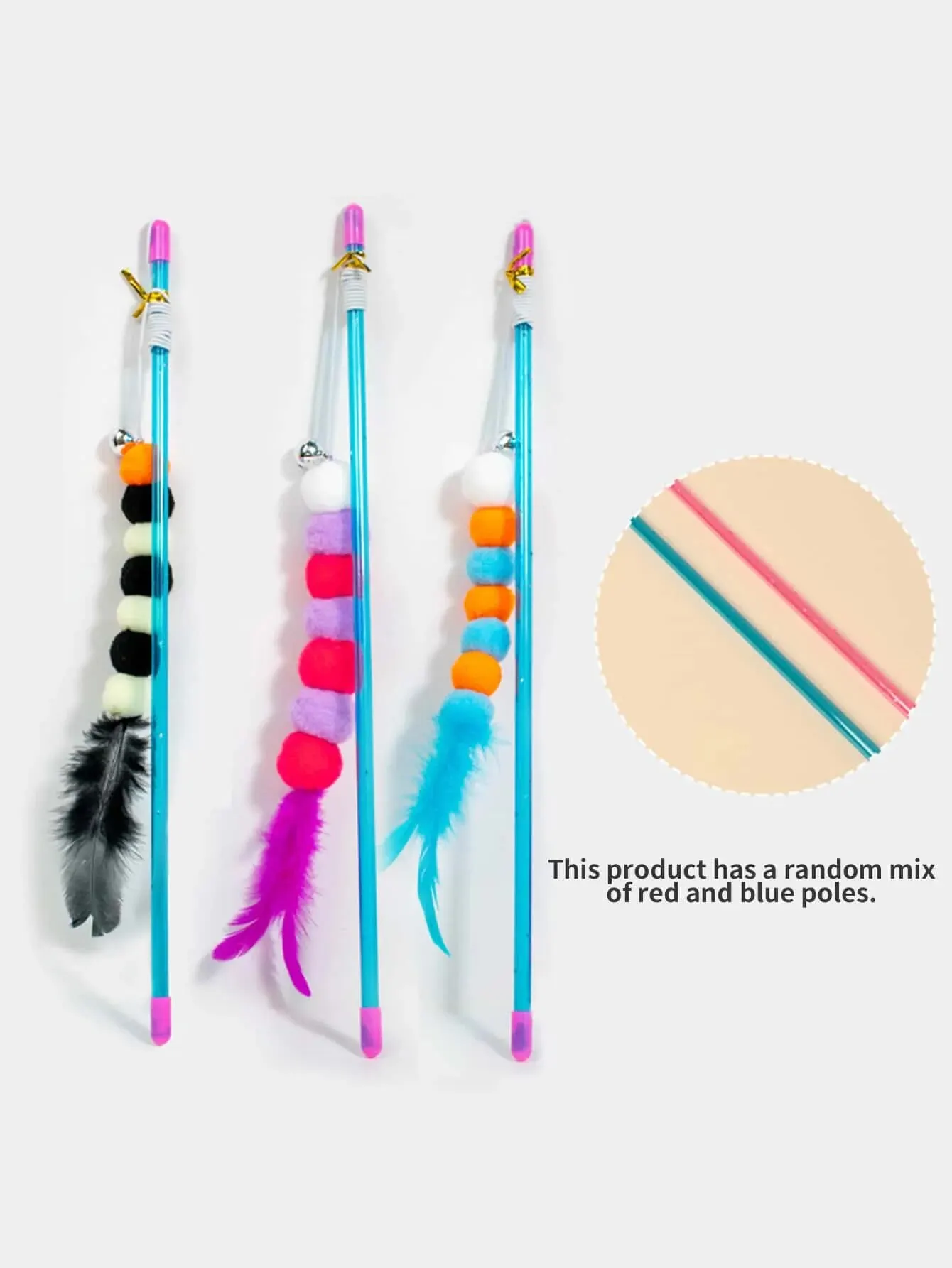 Interactive Cat Wand Toy – Faux Fur Bug Teaser Stick - Image 3