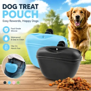 Silicone Dog Treat Pouch with Magnetic Closure – Portable Training Snack Bag