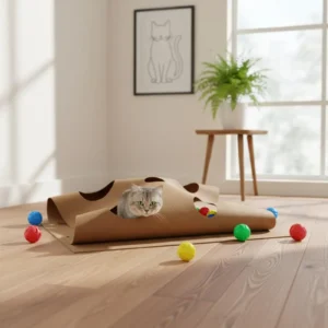 Felt Cat Tunnel Mat – Interactive Cat Maze Play Mat