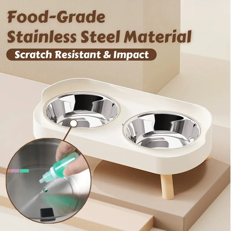 Elevated Dog & Cat Feeder with Dual Stainless Steel Bowls - Image 4