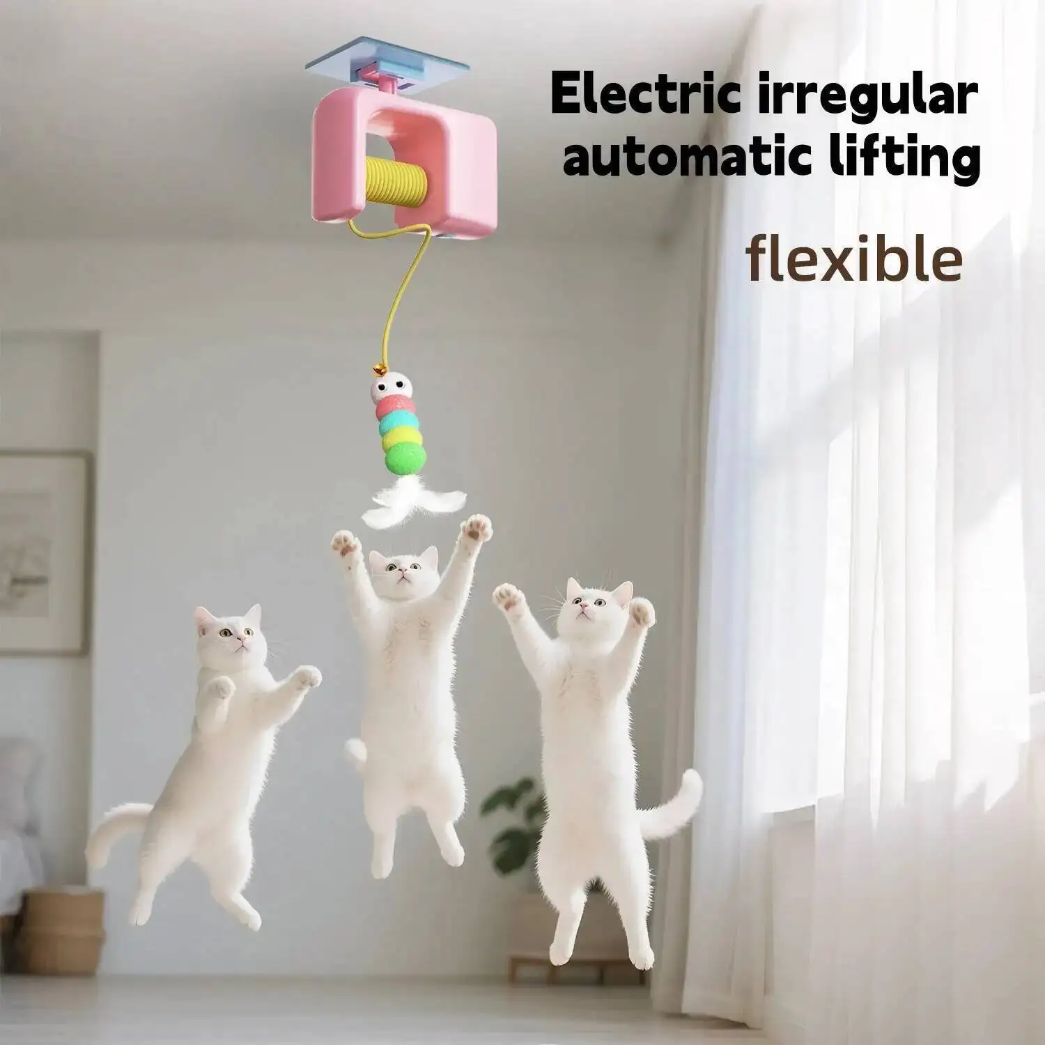 Automatic Hanging Cat Toy – Electric Feather Teaser - Image 3