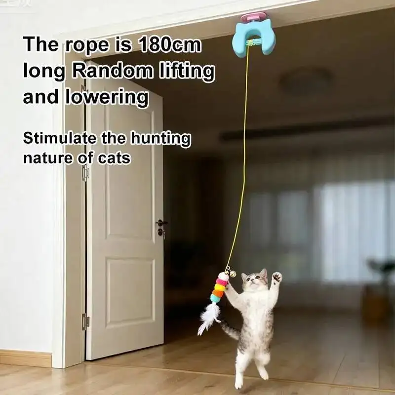 Automatic Hanging Cat Toy – Electric Feather Teaser - Image 2