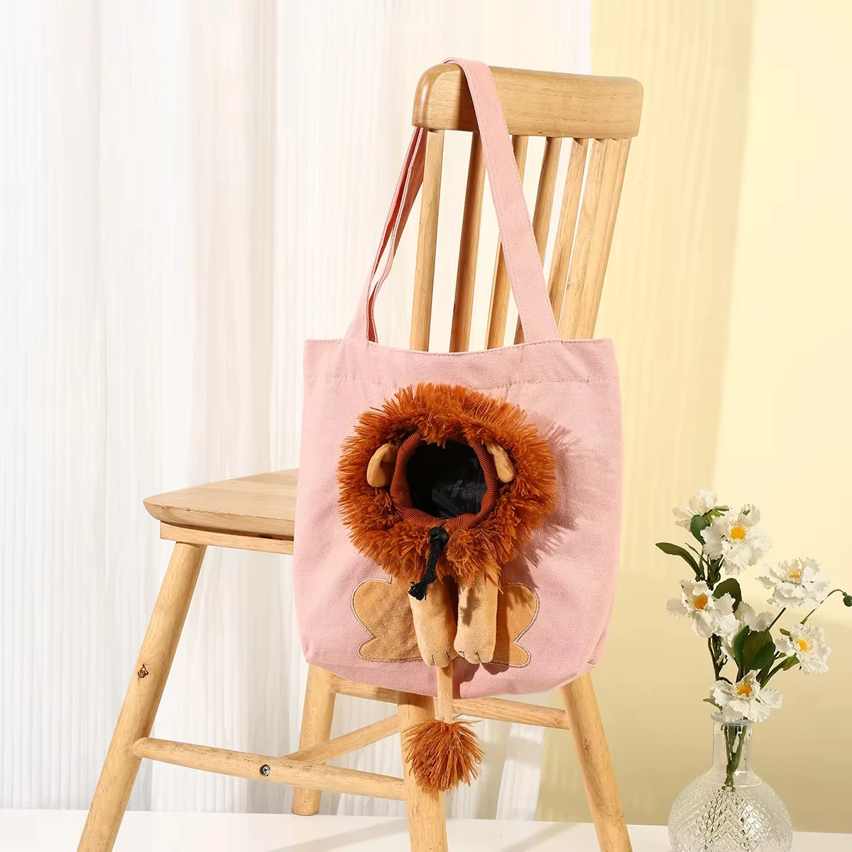 Lion Design Pet Carrier Bag – Breathable Cat & Dog Carrier - Image 2