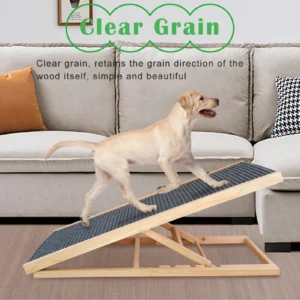 Adjustable Wooden Dog Ramp – Folding Pet Stairs